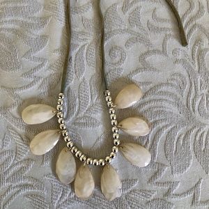 Anthro white beaded necklace, vintage style